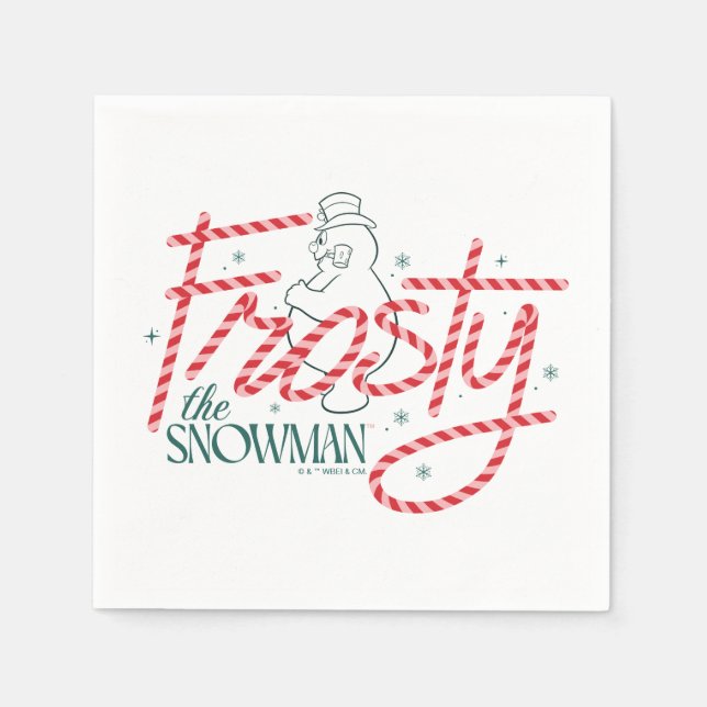 Guardanapo De Papel Frosty the Snowman Candy Cane Logo (Frente)