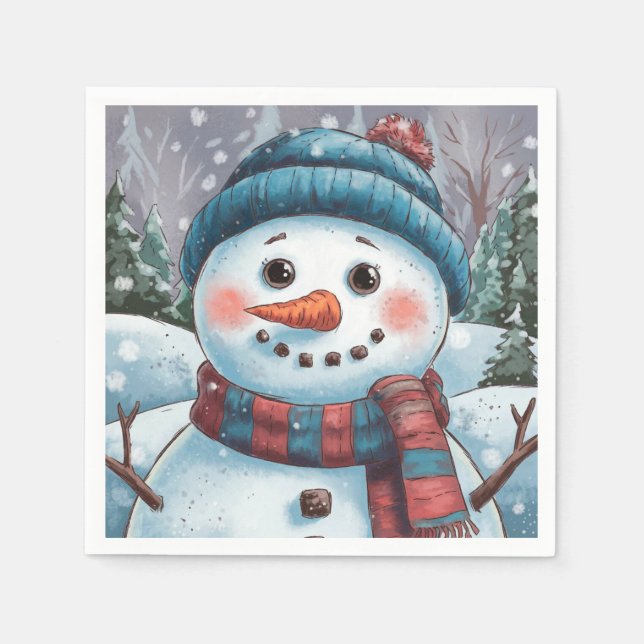 Guardanapo De Papel Frosty the Snowman Paper Napkin (Frente)