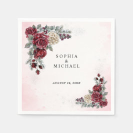 Guardanapo De Papel Frozen Roses Winter Wedding Napkins