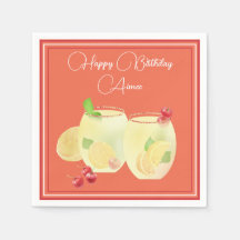 Fruta Cocktails Feliz Papel de Aniversário Nápoles