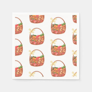Guardanapo De Papel Fruta e arco do cesto de vegetais