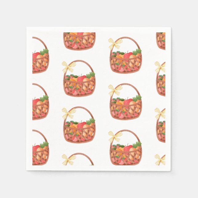 Guardanapo De Papel Fruta e arco do cesto de vegetais (Frente)