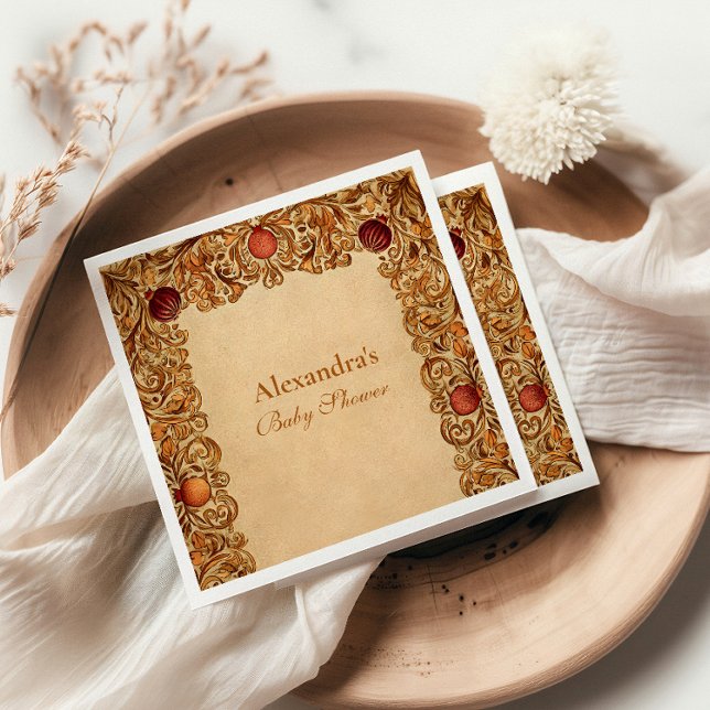 Guardanapo De Papel Fruta Elegante e Chá de fraldas de Folhagem (Criador carregado)