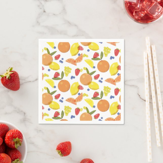 Guardanapo De Papel Frutas da Feira de Agricultores Grungy Mid Mod Ris (Insitu)