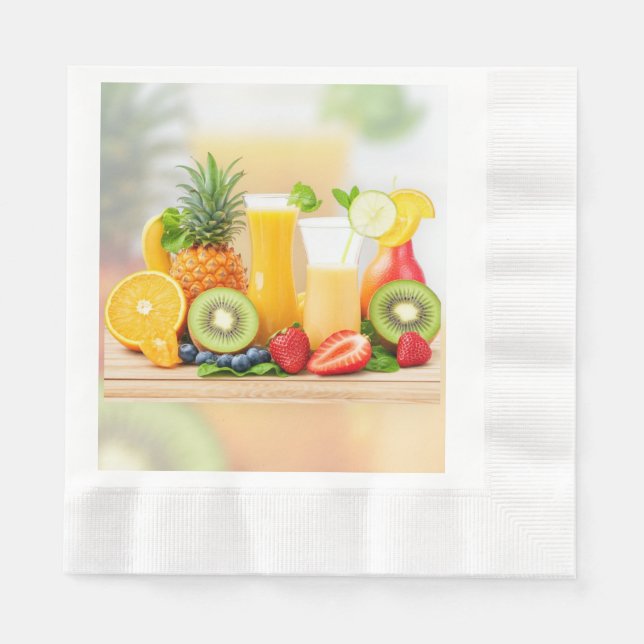 Guardanapo De Papel Frutas suculentas frescas (Frente)