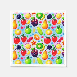 Guardanapo De Papel Frutas Tropicais Vibrantes