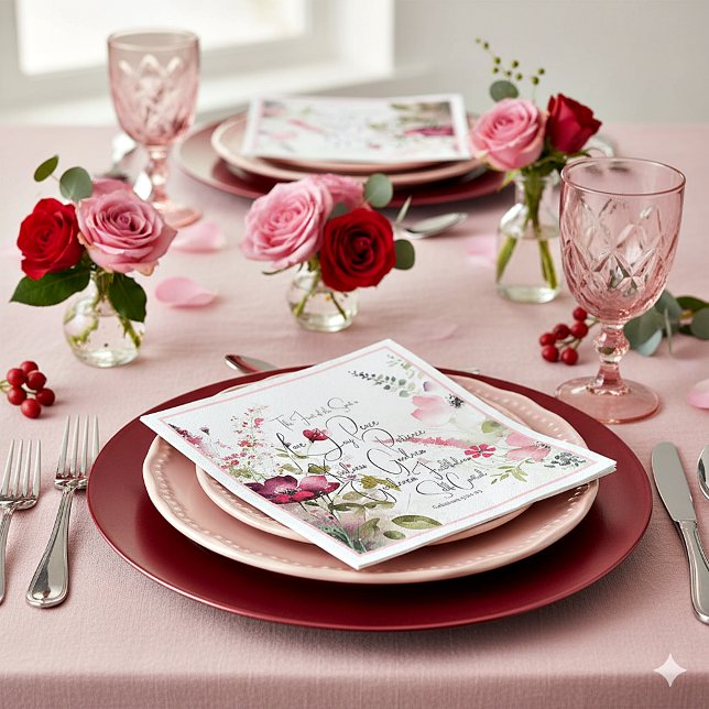 Guardanapo De Papel Fruto do Espírito floral rosa (Criador carregado)