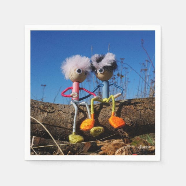 Guardanapo De Papel Fubby paartje dat romantisch verliefd zitten. (Frente)