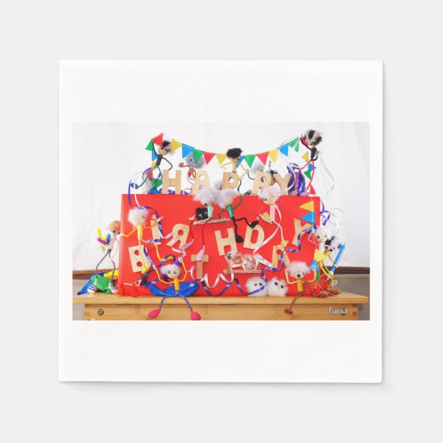 Guardanapo De Papel Fubby's die feest vieren voor verjaardag. (Frente)