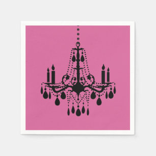 Guardanapo De Papel Fuchsia e Napkin Preto