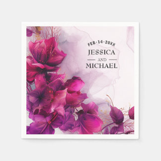 Guardanapo De Papel Fuchsia Enchantation: Watercolor