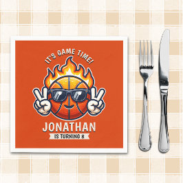 Guardanapo De Papel Fun Birthday Boy with Basketball Theme