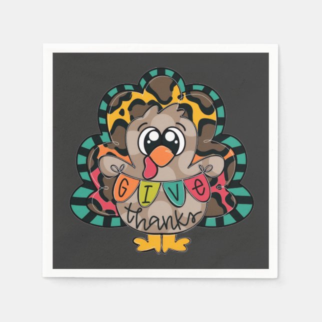 Guardanapo De Papel Fun cute turkey shirt (Frente)