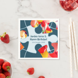 Guardanapo De Papel Fun Jigsaw Puzzle Kids Happy Birthday Name 