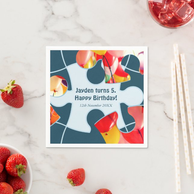 Guardanapo De Papel Fun Jigsaw Puzzle Kids Happy Birthday Name  (Insitu)