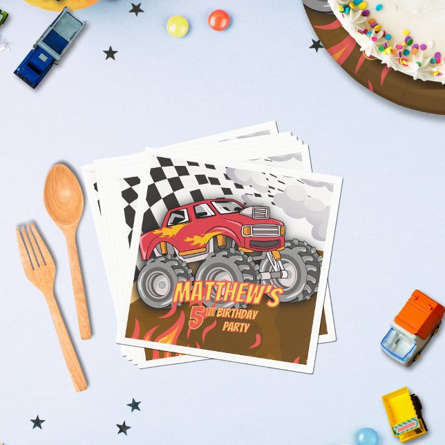 Guardanapo De Papel Fun Monster Truck Birthday (Criador carregado)