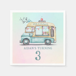 Guardanapo De Papel Fun Summer Ice Cream Truck Birthday Party Plate