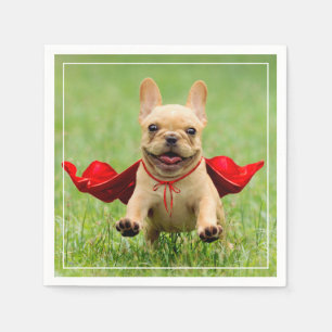 Guardanapo De Papel Funcionamentos bonitos do super-herói do buldogue
