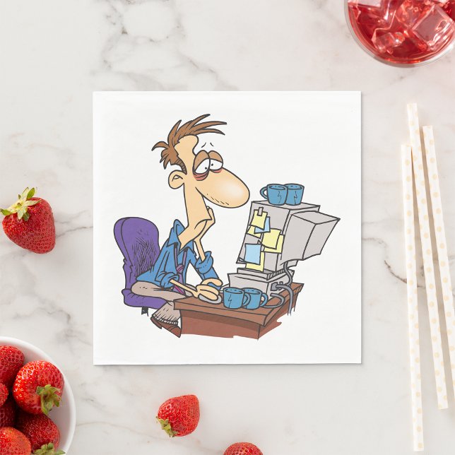 Guardanapo De Papel Funcionário com Cadeado do Office Worker em estoqu (Criador carregado)