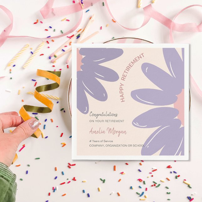 Guardanapo De Papel Funcionarios de Flor - Parte de Reforma Feliz (Flower Employee Staff Happy Retirement Party Napkins)