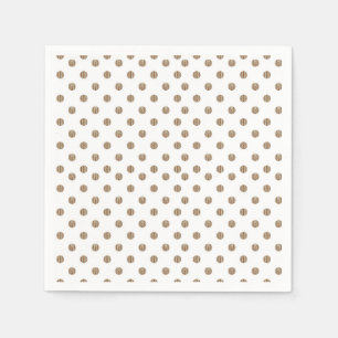 Guardanapo De Papel fundo branco com bolinhas castanhas
