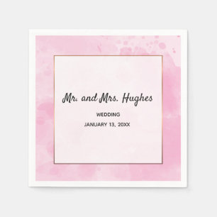 Guardanapo De Papel Fundo de aquarela Casamento romântico a rosa