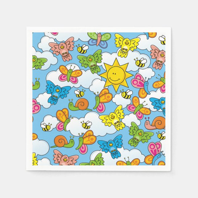 Guardanapo De Papel Fundo dos Animais Bebês (Frente)