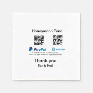 Guardanapo De Papel Fundo Honeymoon PayPal Venmo obrigado de código QR