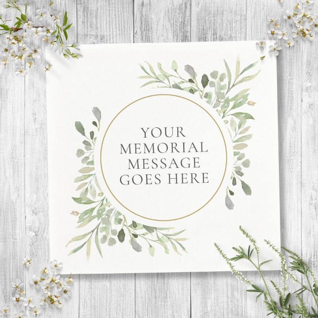 Guardanapo De Papel Funeral Em Memória Eucalipto Folhas (Funeral In Loving Memory Eucalyptus Leaves Napkins)