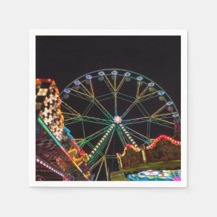 Guardanapo De Papel Funfair Ferris Wheel à Noite