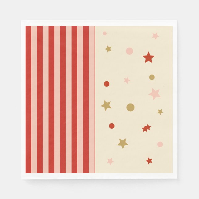 Guardanapo De Papel FunHaus Circus Stripes & Stars Party (Frente)