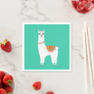 Guardanapo De Papel Funky Alpaca lama drama animal fofo