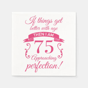 Guardanapo De Papel Funny 75th Birthday 'Perfection'
