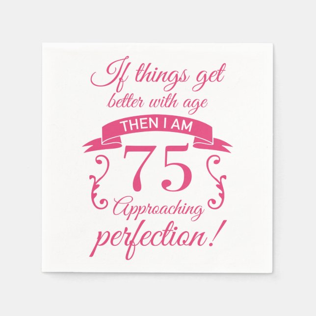 Guardanapo De Papel Funny 75th Birthday 'Perfection' (Frente)