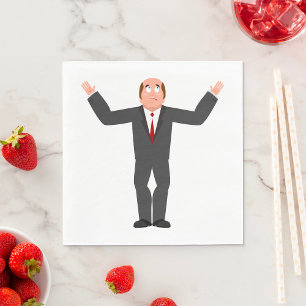 Guardanapo De Papel Funny Bald Businessman Engraçado Humorando