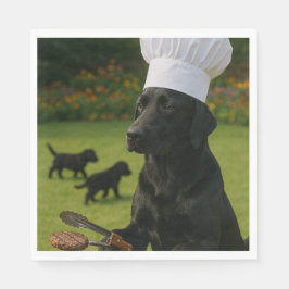 Guardanapo De Papel Funny Black Labrador BBQ ChefSummer Dinner