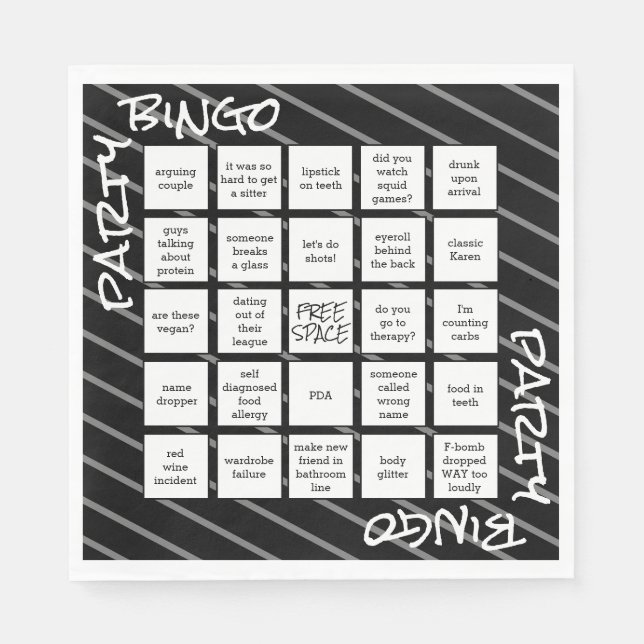 Guardanapo De Papel Funny Black White Strikins Party Napkins (Frente)