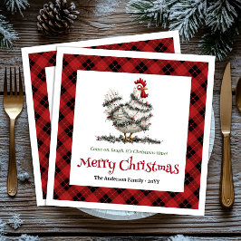 Guardanapo De Papel Funny Christmas chickens napkins custom name edit