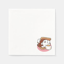 Guardanapo De Papel Funny Dog and S’more Design – Kawaii Pet Lover Pun