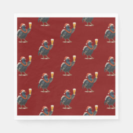 Guardanapo De Papel Funny Festive Grouse with Beer Christmas Napkins