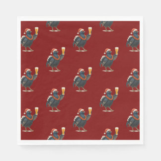 Guardanapo De Papel Funny Festive Grouse with Beer Christmas Napkins