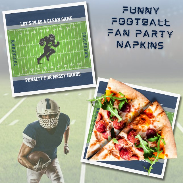 Guardanapo De Papel Funny Football Field Penalty Game Day Napkins (Penalty for Messy Hands! 🏈 Keep your Game Day party clean with these hilarious football napkins.)