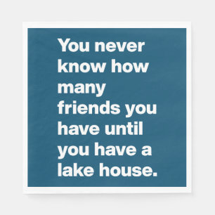Guardanapo De Papel Funny Lake House Amigos Citam Tipografia Azul