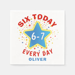 Guardanapo De Papel Funny Meme Six Today 6-7 Every Day Birthday Kid's