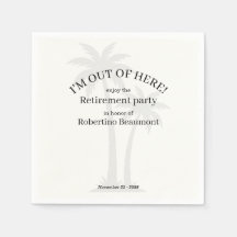 Funny Modern Out Of Here Palmtree Retirement Party