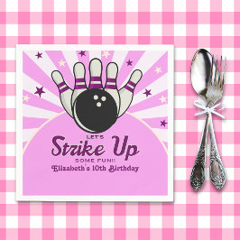 Guardanapo De Papel Funny Retro Bowling Birthday Girl Party