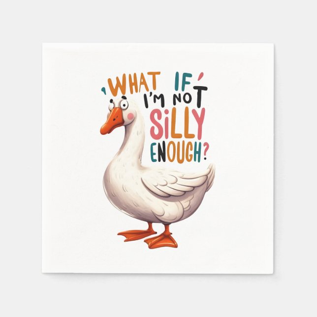 Guardanapo De Papel Funny Silly Goose Kids Party Napkins (Frente)