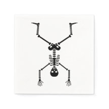 Funny skull doing handstand