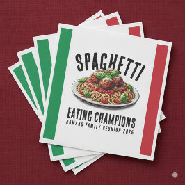 Guardanapo De Papel Funny Spaghetti Eating Champions Family Reunion