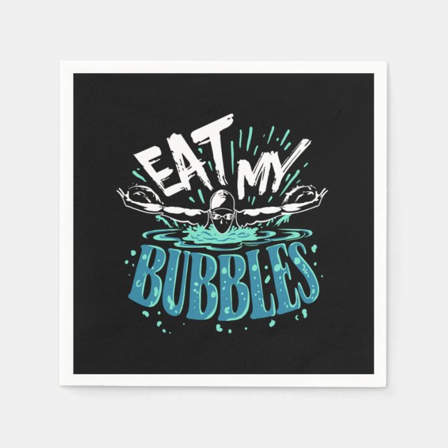 Guardanapo De Papel Funny Swimming Eat My Bubbles Swim Swimmer (Frente)